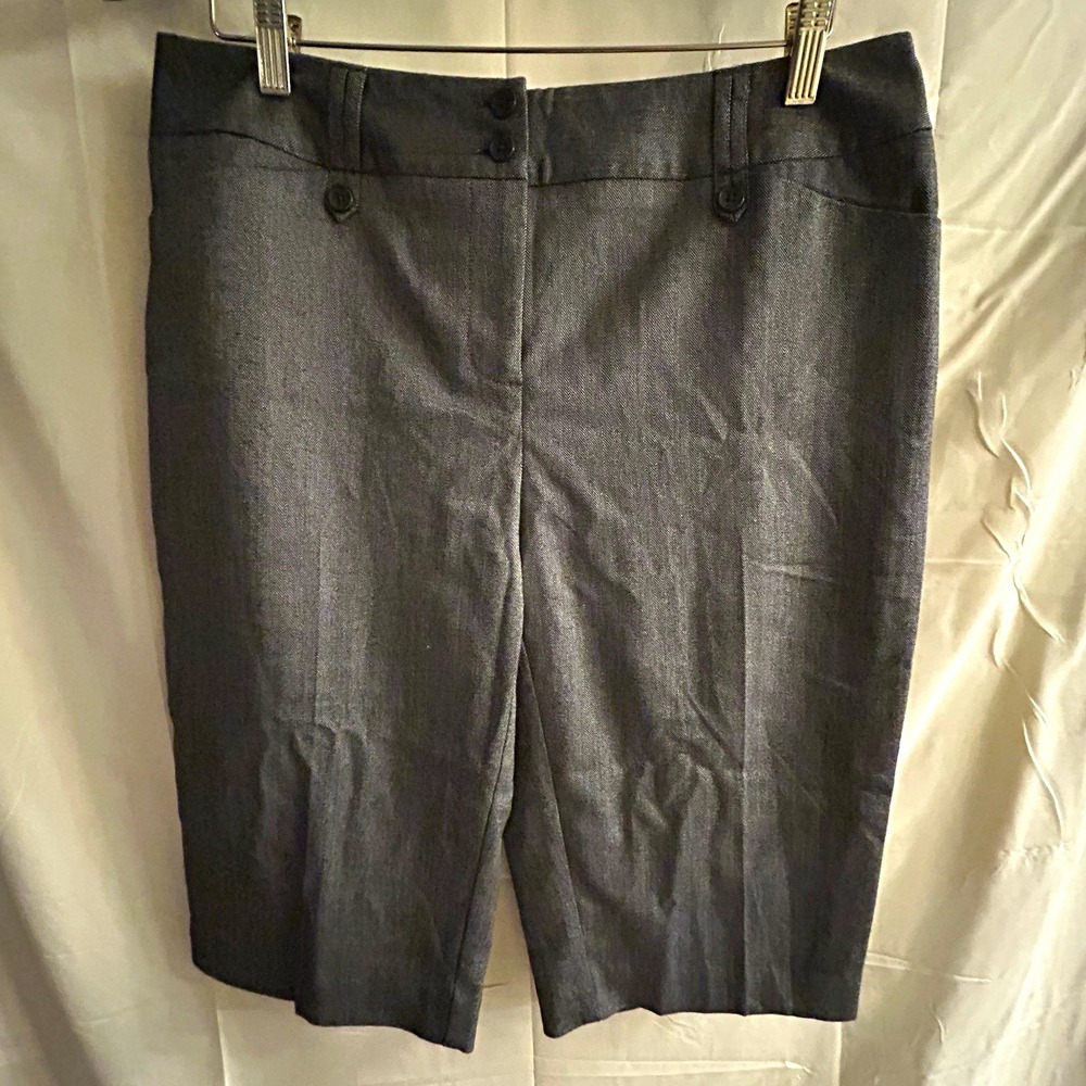 New Sz 12 Apt. 9 Ava Gray Herringbone Bermuda Dress Shorts #1720*10